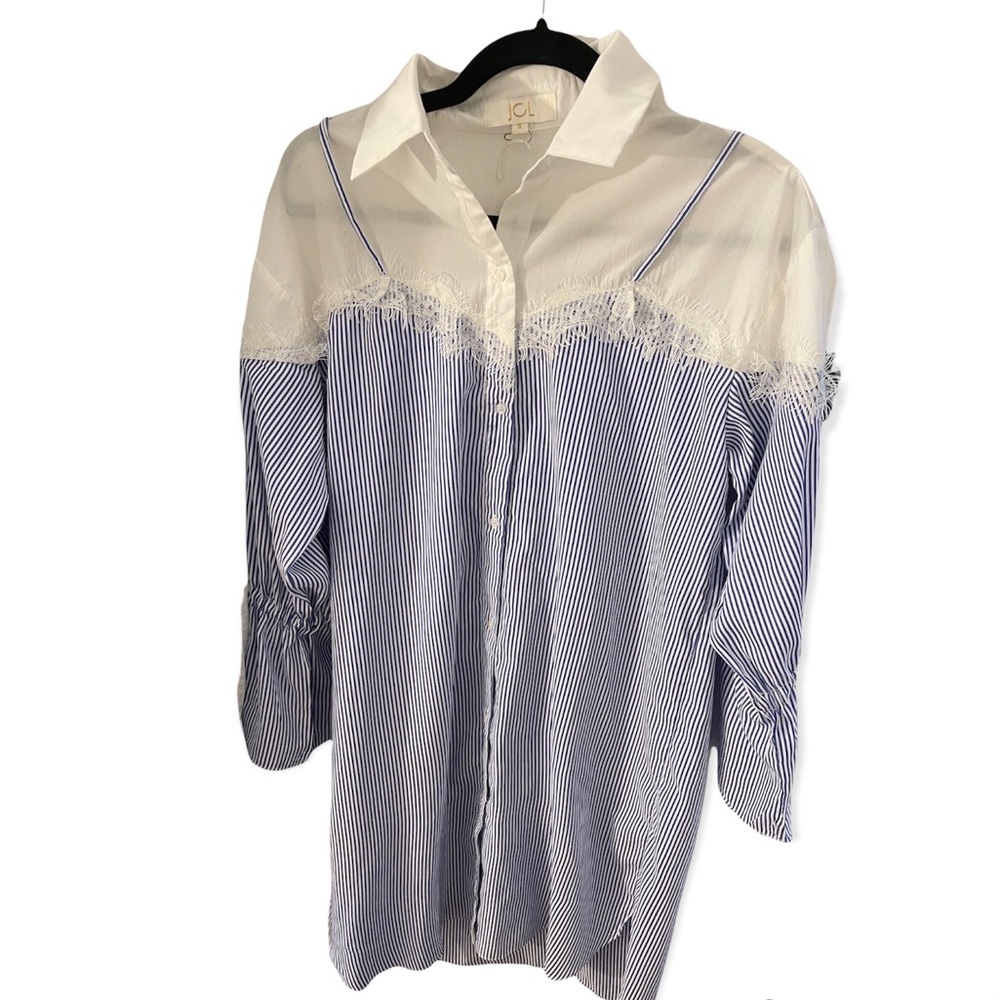JCL Blue and White Shirt Dress
